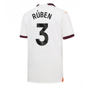 Manchester City Ruben Dias #3 Koszulka Wyjazdowych 2023-24 Krótki Rękaw